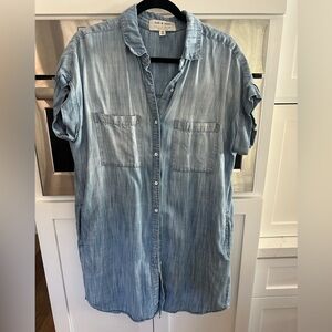 Anthropologie Cloth & Stone Light Blue Casual Button Down Womens Shirt Medium